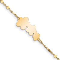 14K Children's Polished Flowers w/1 in ext.  Bracelet-BID113-5.5