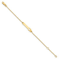 14K Children's Polished Heart w/1in ext. ID Bracelet-BID115-5.5