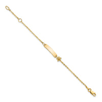 14K Polished ID with Star Childrens Bracelet-BID120-5.5