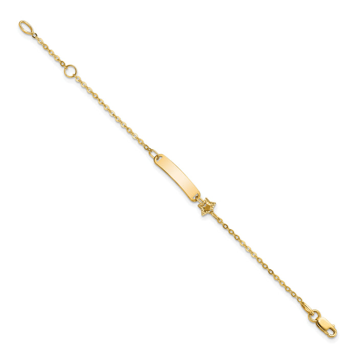 14K Polished ID with Star Childrens Bracelet-BID120-5.5