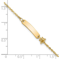 14K Polished ID with Star Childrens Bracelet-BID120-5.5