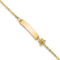 14K Polished ID with Star Childrens Bracelet-BID120-5.5
