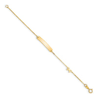 14k Polished 5.5in Bow ID Bracelet-BID122-5.5