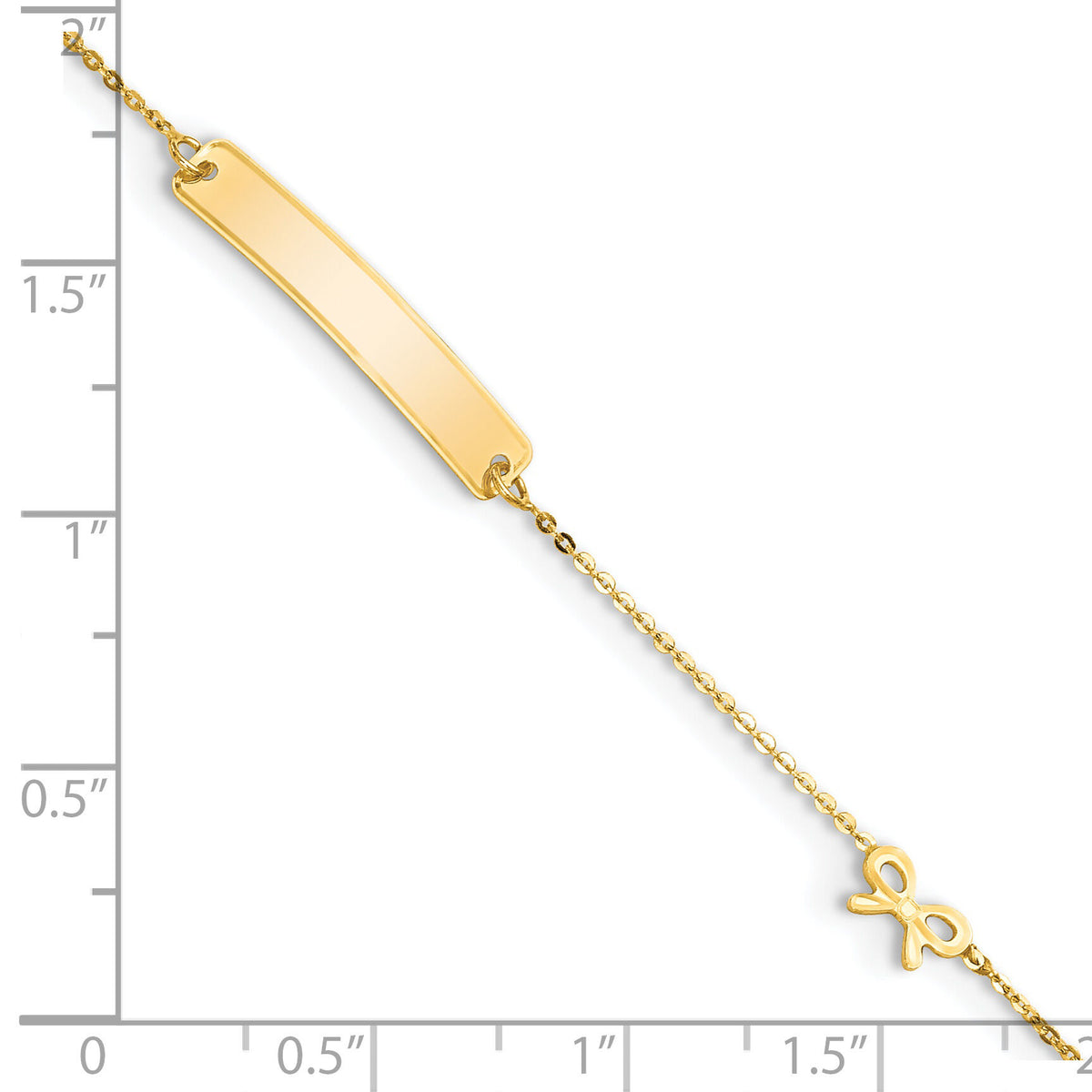14k Polished 5.5in Bow ID Bracelet-BID122-5.5