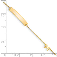 14k Polished 5.5in Bow ID Bracelet-BID122-5.5