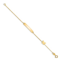 14k Polished 5.5in Butterfly ID Bracelet-BID123-5.5