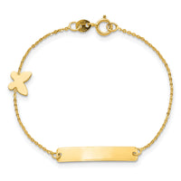 14k Polished 5.5in Butterfly ID Bracelet-BID123-5.5