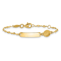 14K Polished Miraculous Medal Children's ID Bracelet-BID126-6