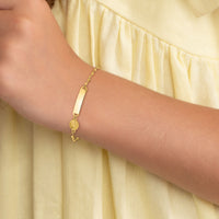 14K Polished Miraculous Medal Children's ID Bracelet-BID126-6