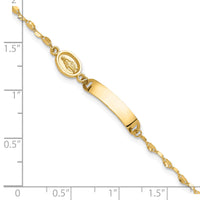 14K Polished Miraculous Medal Children's ID Bracelet-BID126-6
