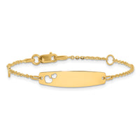 14K Polished Heart Children's ID Bracelet-BID127-5.5