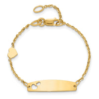 14K Polished Heart Children's ID Bracelet-BID127-5.5