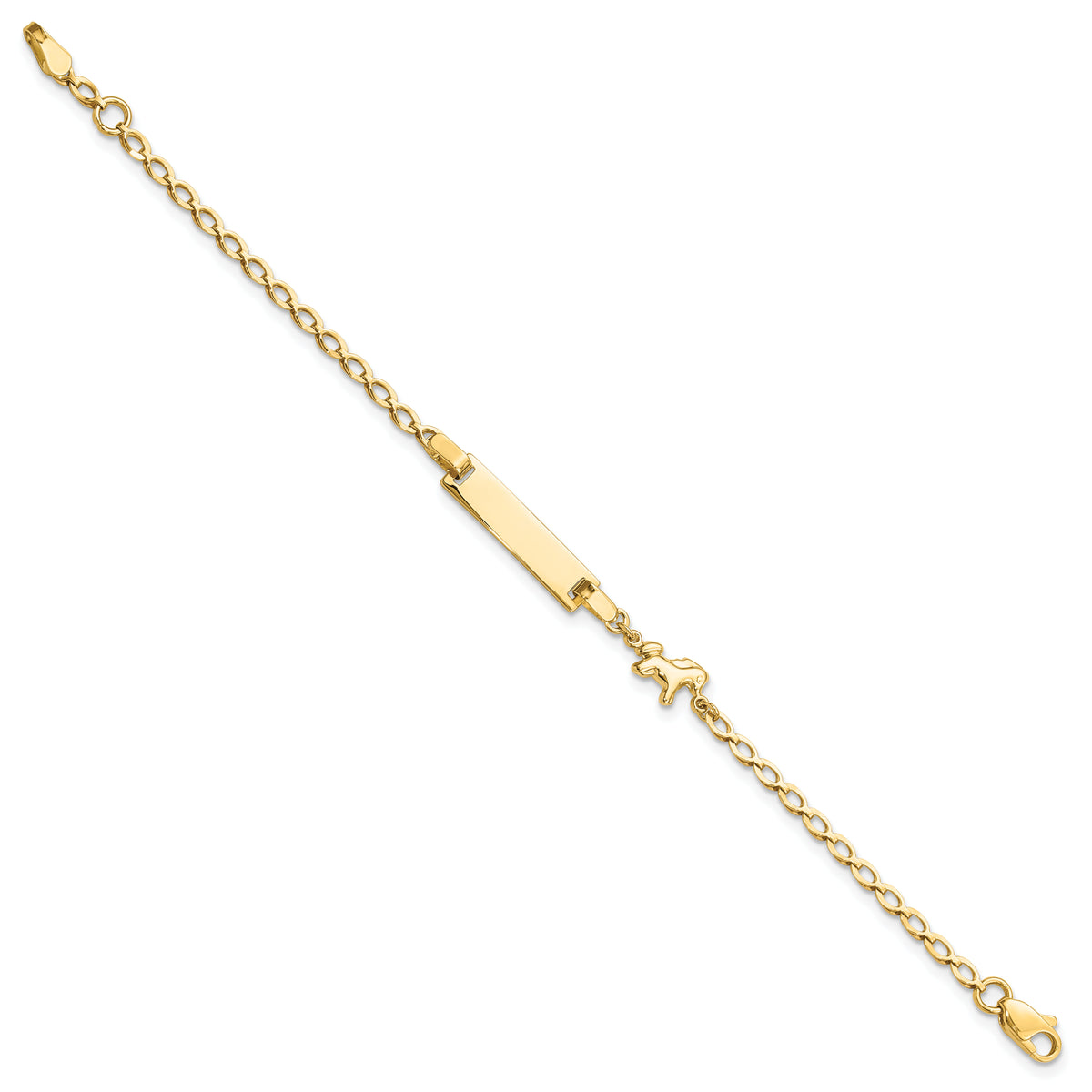 14K Polished Horse / Pony Children's ID Bracelet-BID128-6
