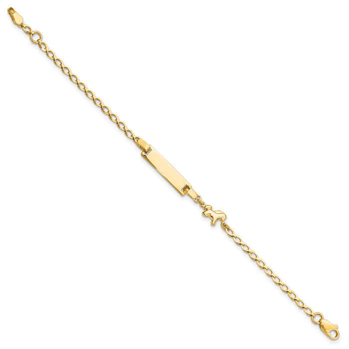 14K Polished Horse / Pony Children's ID Bracelet-BID128-6
