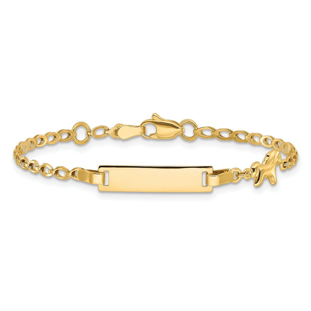 14K Polished Horse / Pony Children's ID Bracelet-BID128-6