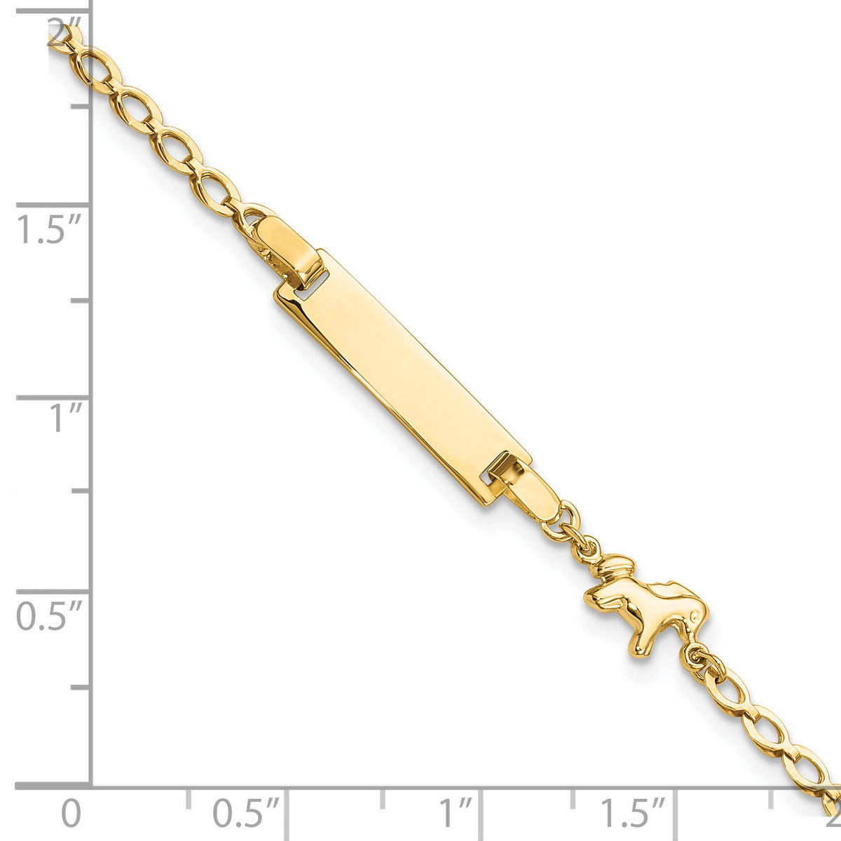 14K Polished Horse / Pony Children's ID Bracelet-BID128-6