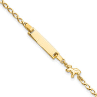 14K Polished Horse / Pony Children's ID Bracelet-BID128-6