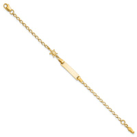 14K Polished Turtle Children's ID Bracelet-BID129-6