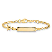 14K Polished Turtle Children's ID Bracelet-BID129-6