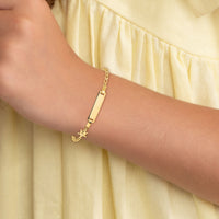 14K Polished Turtle Children's ID Bracelet-BID129-6