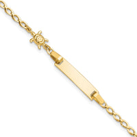 14K Polished Turtle Children's ID Bracelet-BID129-6