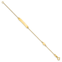 14k Polished Heart Children's ID Bracelet-BID131-5.5