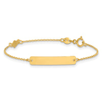 14k Polished Heart Children's ID Bracelet-BID131-5.5