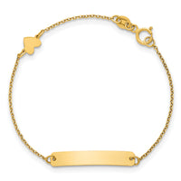 14k Polished Heart Children's ID Bracelet-BID131-5.5