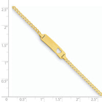 14k Cut-out Heart Curb Link ID Bracelet-BID27-6