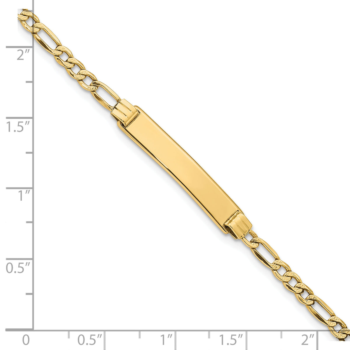 14k w/Rhodium Children's PavÃ© Curb Link ID Bracelet-BID46-6