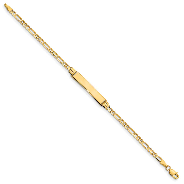 14k Children's Figaro Link ID Bracelet-BID48-6