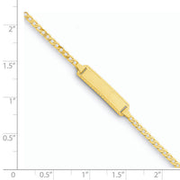 14k 6in Engraveable Curb Link Baby/Child ID Bracelet-BID52-6