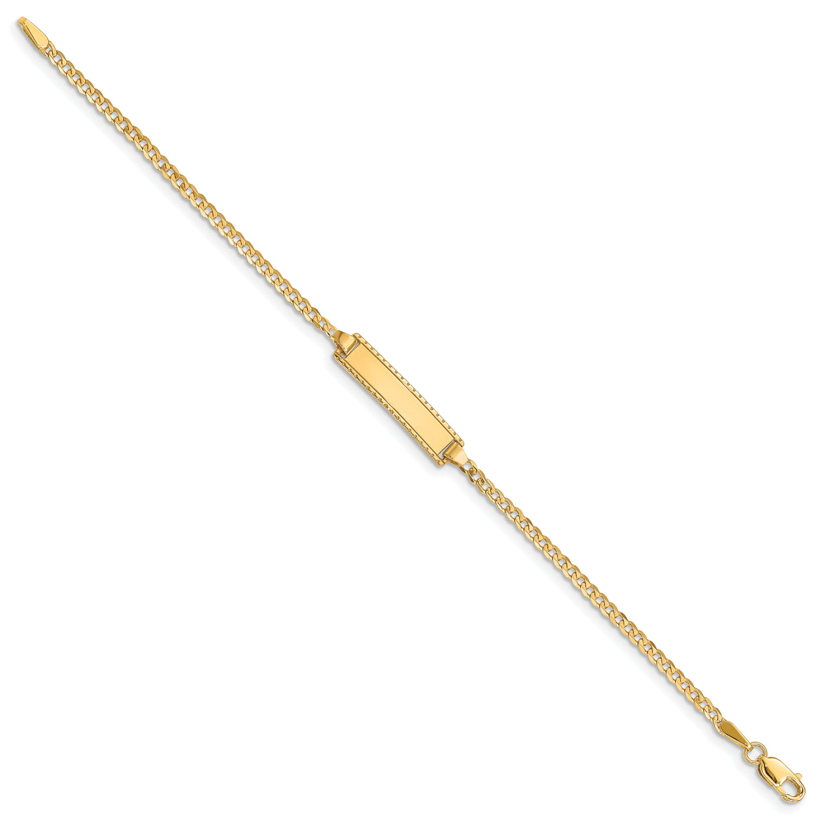 14k 6in Engraveable Curb Link Baby/Child ID Bracelet-BID52-6