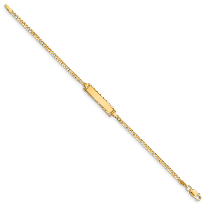 14k 6in Engraveable Curb Link Baby/Child ID Bracelet-BID52-6
