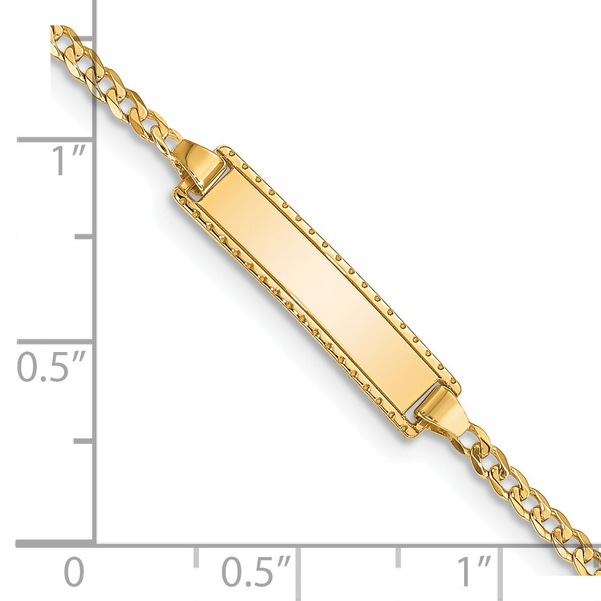 14k 6in Engraveable Curb Link Baby/Child ID Bracelet-BID52-6