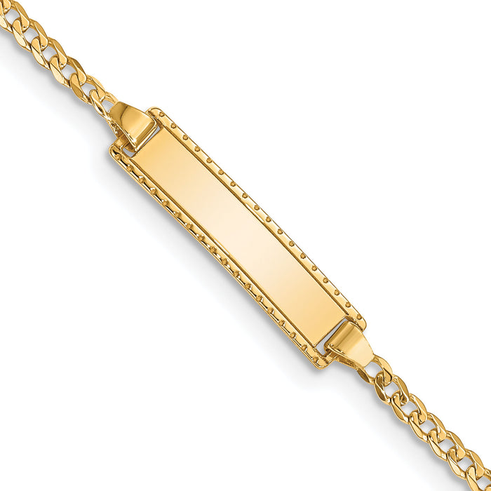 14k 6in Engraveable Curb Link Baby/Child ID Bracelet-BID52-6