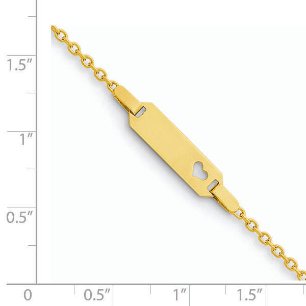 14K Children's Heart ID Bracelet-BID84-6
