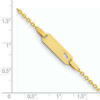 14K Children's Heart ID Bracelet-BID84-6
