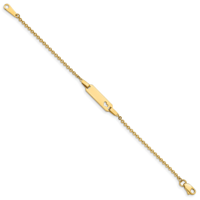 14K Children's Heart ID Bracelet-BID84-6