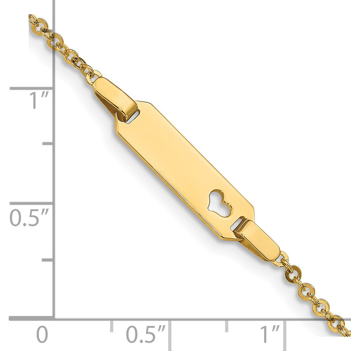 14K Children's Heart ID Bracelet-BID84-6