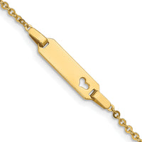 14K Children's Heart ID Bracelet-BID84-6