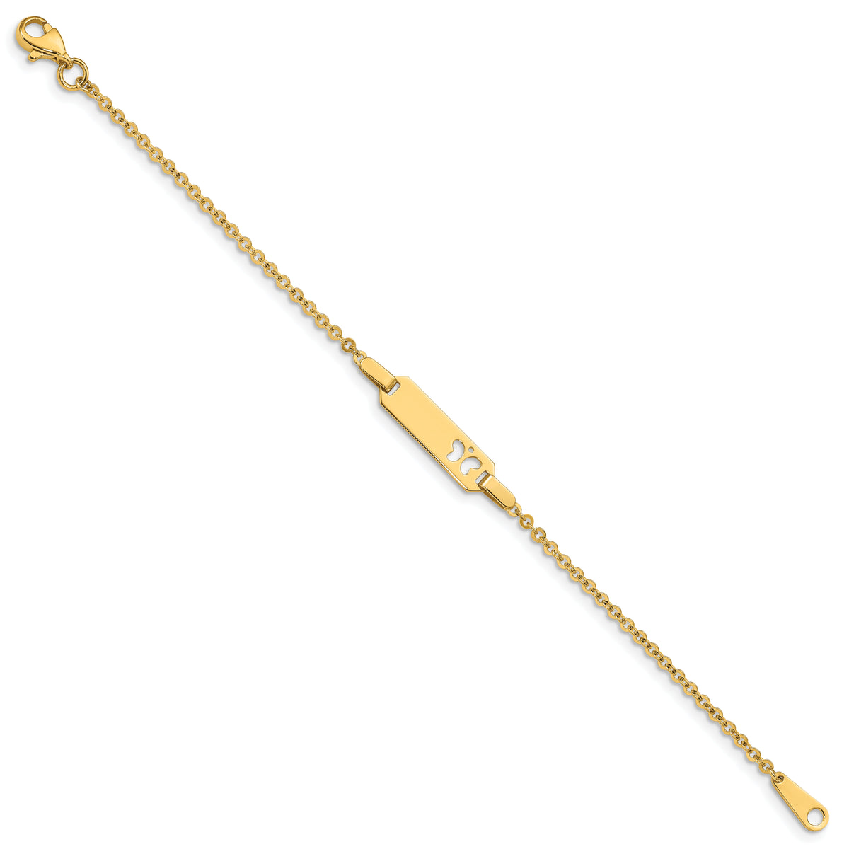 14K Children's Butterfly ID Bracelet-BID86-6
