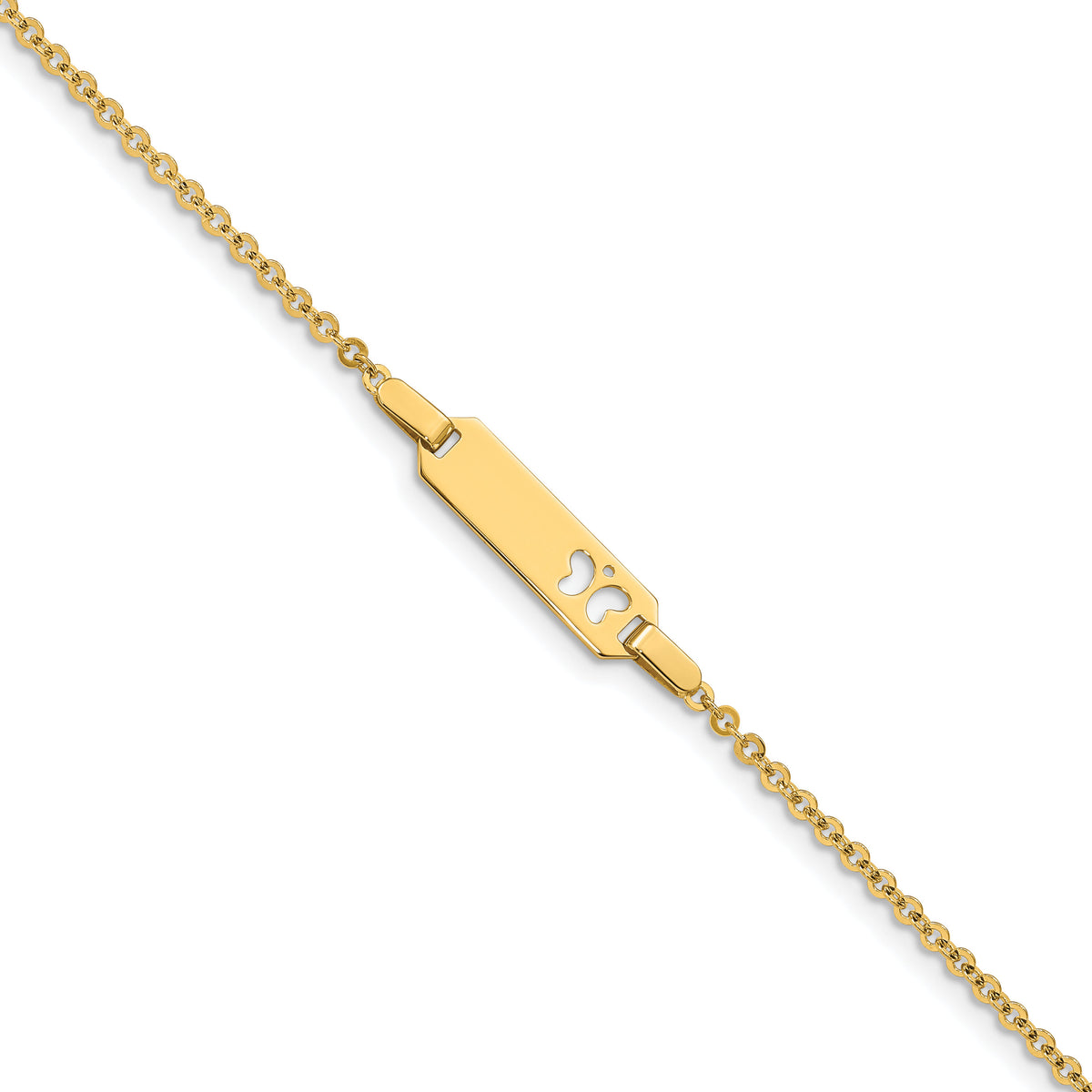 14K Children's Butterfly ID Bracelet-BID86-6