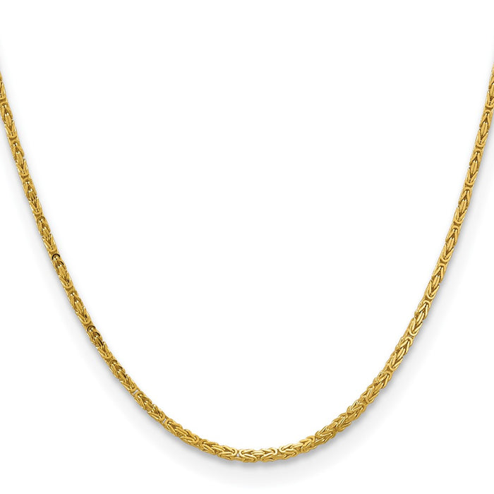 14K 22 inch 2mm Byzantine with Lobster Clasp Chain-BIZ050-22