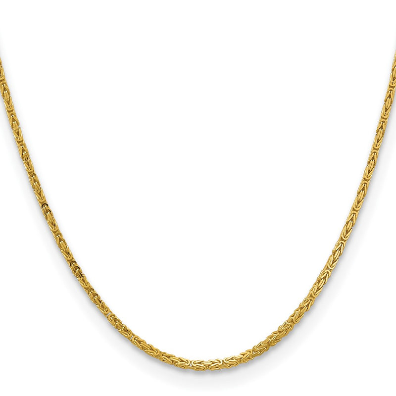 14K 16 inch 2mm Byzantine with Lobster Clasp Chain-BIZ050-16