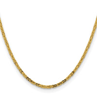 14K 30 inch 2.5mm Byzantine with Lobster Clasp Chain-BIZ070-30