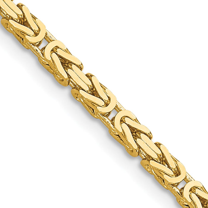 14K 22 inch 2.5mm Byzantine with Lobster Clasp Chain-BIZ070-22