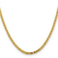 14K 20 inch 3.25mm Byzantine with Lobster Clasp Chain-BIZ090-20