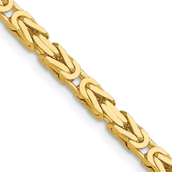 14K 16 inch 3.25mm Byzantine with Lobster Clasp Chain-BIZ090-16