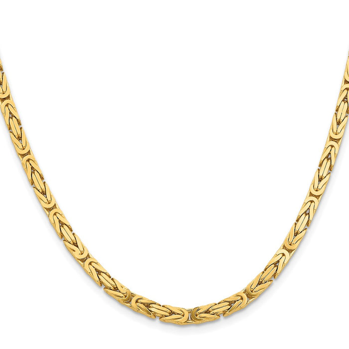 14K 26 inch 4mm Byzantine with Lobster Clasp Chain-BIZ110-26